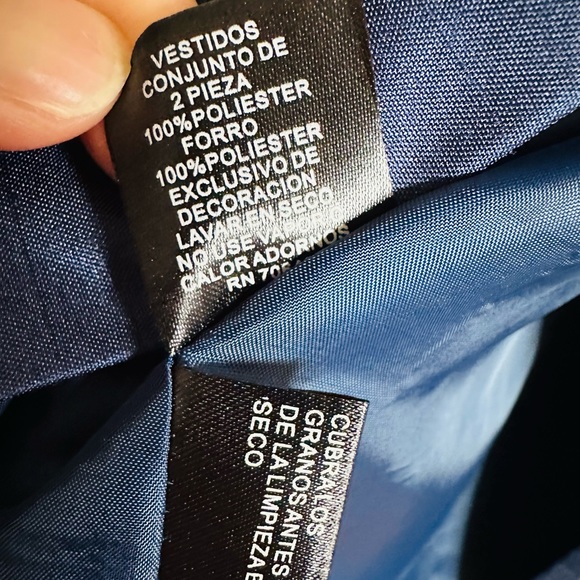 Jessica Howard 2 Pcs Navy Blue Taffeta rhinestones Long Sleeve Long Dress Siz 4 - Picture 11 of 14